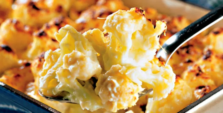 couve-flor com mussarela e atum